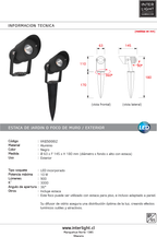 Foco para estaca o muro aluminio negro 10 W IP65 -  VKES0002