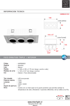 Embutido rectangular aluminio blanco con control de temperatura 18W LED - VKFO0001
