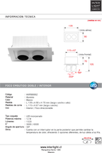 Embutido rectangular aluminio blanco con control de temperatura 12W LED - VKFO0002