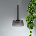 Lámpara colgante aluminio negro acrílico gris IP54 3000K 12W LED - VKLC0003