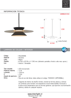 Lámpara colgante aluminio negro dimerizable 12W LED - VKLC0006