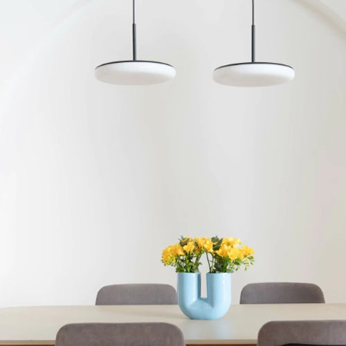 Lámpara colgante acero negro acrílico opal dimerizable 24W  LED - VKLC0007