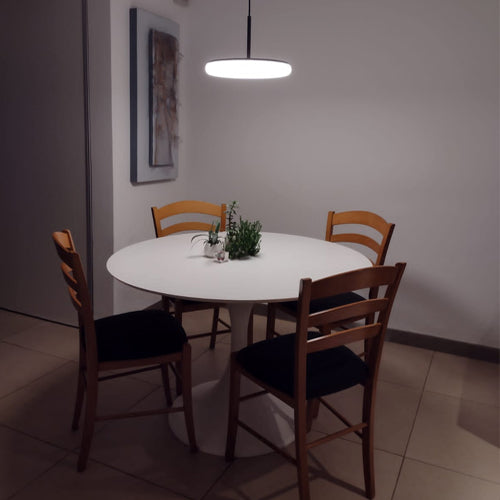 Lámpara colgante acero negro acrílico opal dimerizable 24W  LED - VKLC0007