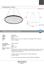 Lámpara colgante aluminio negro Ø65 cm 70W  - VKLC0008