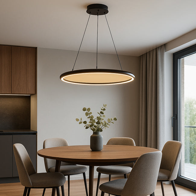 Lámpara colgante aluminio negro Ø65 cm 70W  - VKLC0008