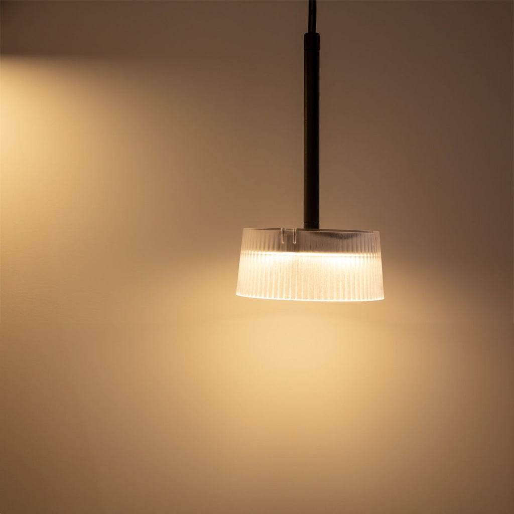 Lámpara colgante aluminio negro acrílico transparente IP54 3000K 12W LED - VKLC0009