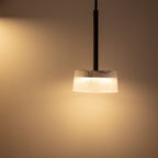 Lámpara colgante aluminio negro acrílico transparente IP54 3000K 12W LED - VKLC0009