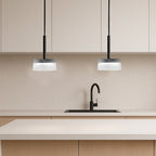 Lámpara colgante aluminio negro acrílico transparente IP54 3000K 12W LED - VKLC0009