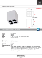 Plafón aluminio blanco dimeable 6,6x8,3 cm 8W  LED - VKPL0005