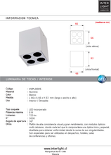 Cargar imagen en el visor de la galería, Plafón 8W, LED 3000K, CRI80, 220 VAC, color blanco, reflector negro, dimerizable - VKPL0005
