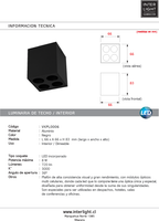 Plafón aluminio negro dimeable 6,6x8,3 cm 8W  LED - VKPL0006