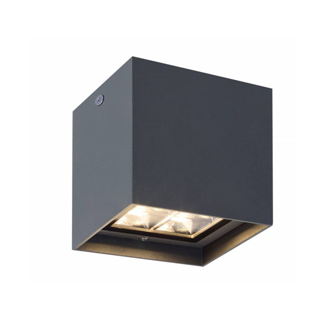 Plafón aluminio gris oscuro IP65 10x10 cm 12W  LED - VKPL0007
