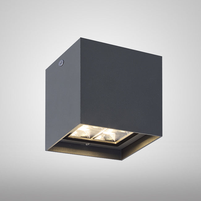 Plafón aluminio gris oscuro IP65 10x10 cm 12W  LED - VKPL0007
