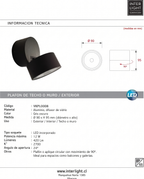 Plafón aluminio negro movible 90º Ø9x9,5 cm 12W LED - VKPL0008
