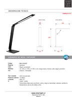 Lámpara sobremesa aluminio negro anodizado 18x39,5 cm LED 10W - WALS0009