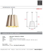 Lámpara colgante madera natural Ø 32 cm E27 - A pedido - WPLC0007