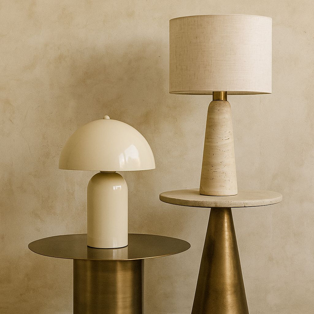 Lámpara de mesa travertino taupe  Ø 30x47,5 cm E27 -  LULS0127