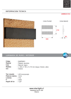 Apliqué madera nativa calada natural con negro LED 10W - ZIAP0001