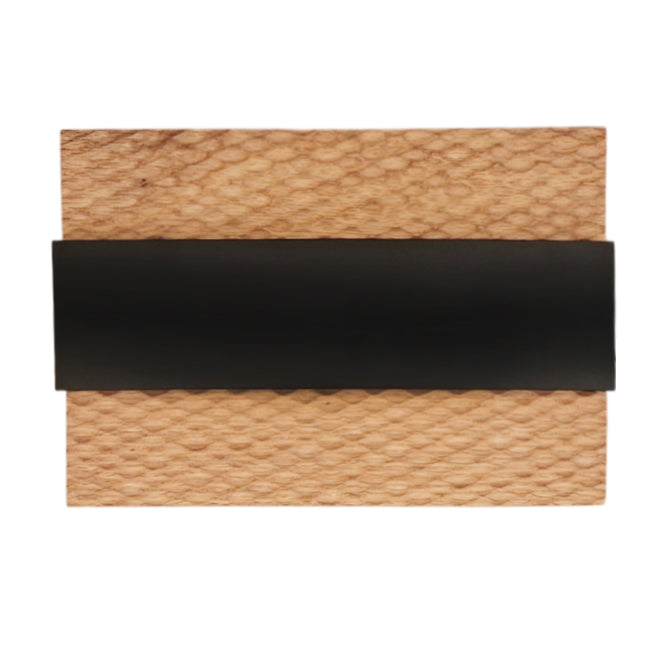 Apliqué madera nativa calada natural con negro LED 10W - ZIAP0001