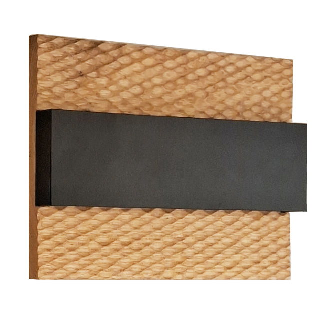 Apliqué madera nativa calada natural con negro LED 10W - ZIAP0001