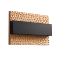 Apliqué madera nativa calada natural con difusor negro LED 10W - ZIAP0007