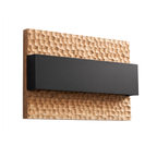 Apliqué madera nativa calada natural con difusor negro LED 10W - ZIAP0007