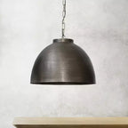 Lámpara colgante metal níquel bruto oscuro 60 cm E27 - LLLC0040