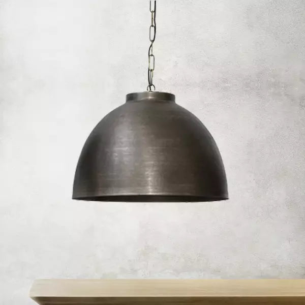 Lámpara colgante metal níquel bruto oscuro 60 cm E27 - LLLC0040