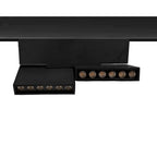 Foco aluminio doble negro para riel magnetico 23 cm  LED 12W - ARFO0014