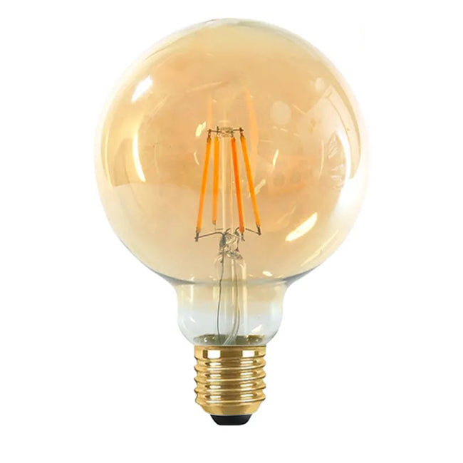 Ampolleta bola calida vidrio ámbar 4W G95 E27 - BEAM0003