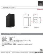 Aplique Negro bidireccional interior/exterior 2 luces GU10 - DLAP0010