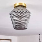 Plafón metal vidrio gris Ø21x23 cmE27 - LUPL0119