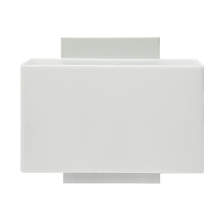 Apliqué metal blanco vidrio empavonado 22x20 cm - KKAP0002