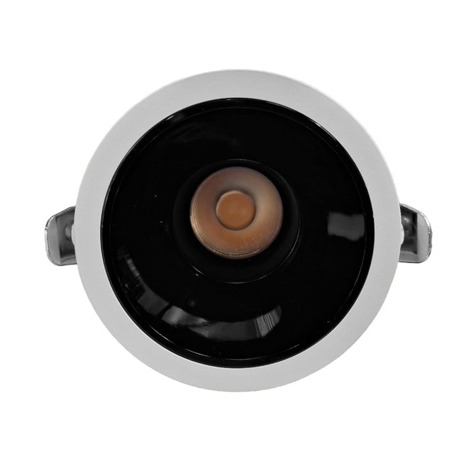 Foco embutido dimeable aluminio blanco interior negro brillante  Ø 8,5 cm LED 8W - TOFO0082