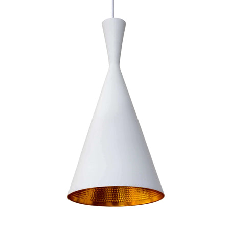 Lámpara colgante metal aluminio blanco dorado Ø 19 cm E27 - SULC0040