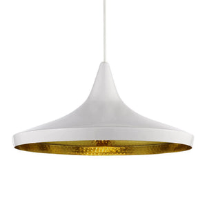 Lámpara colgante metal aluminio blanco dorado Ø 36 cm E27 - SULC0039
