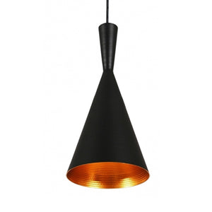Lámpara colgante metal aluminio negro dorado Ø 19 cm E27 - SULC0032