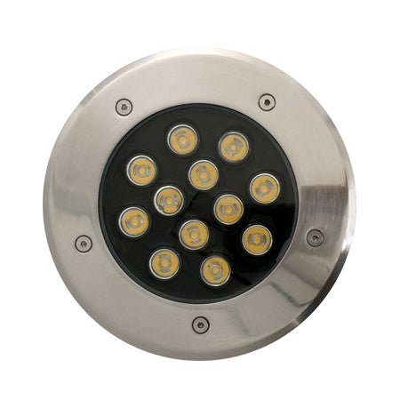 Foco embutido piso exterior acero inoxidable IP 65 Ø18x90 cm 12W - BEFO0014