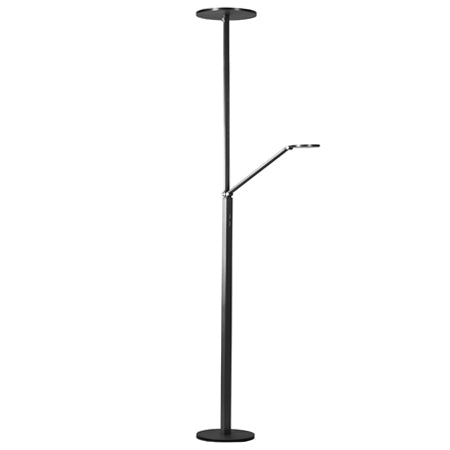 Lámpara de pie aluminio brazo lector negro anodizado Ø 25x1,80 cm LED 25W - 10W - WALP0014