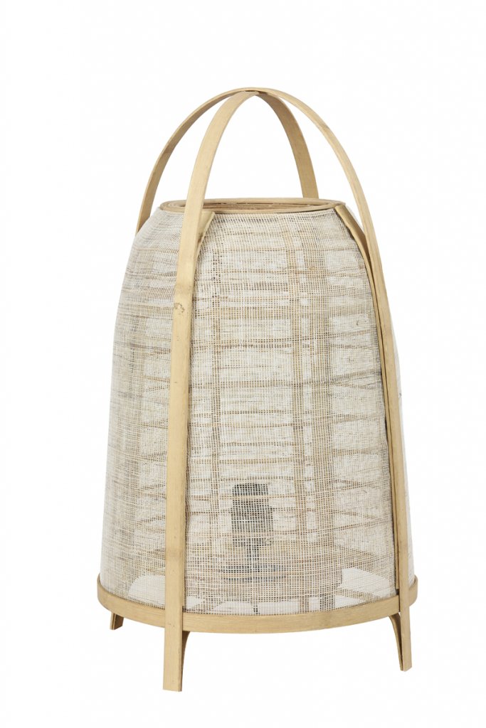 Lámpara sobremesa madera fibra natural Ø34x60 cm E27 - LLLS0126