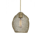Lámpara colgante metal bronce envejecido Ø 18 cm E27 - LLLC0066