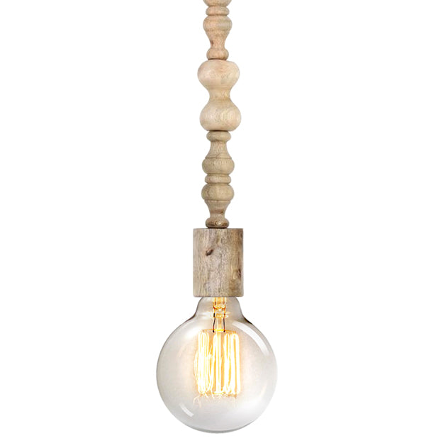 Lámpara colgante madera natural Ø 5 cm E27 - LLLC0099