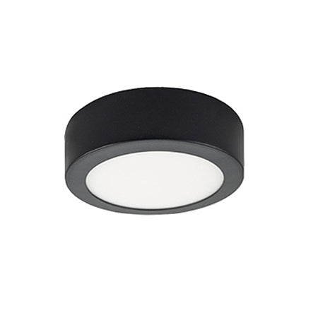 Plafón aluminio negro  Ø12 cm LED 6W - BEPL0009
