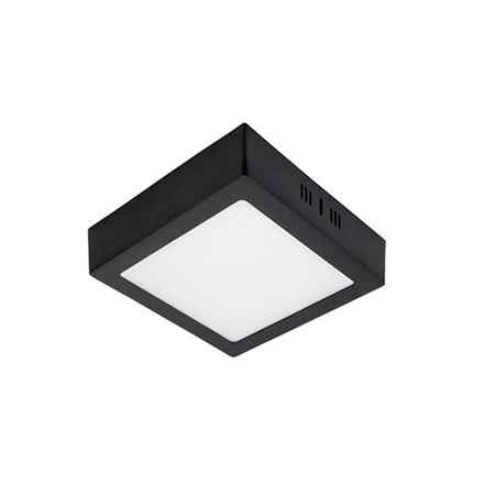 Plafón aluminio negro 12x12 cm LED 6W - BEPL0013