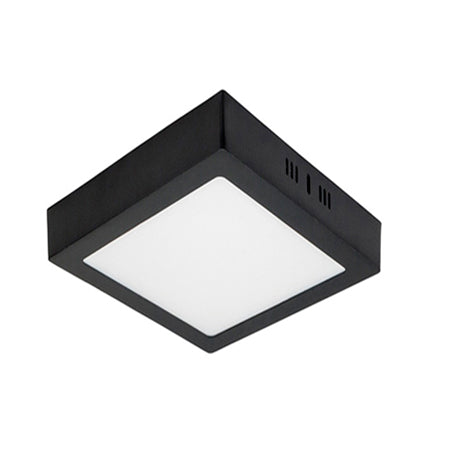 Plafón aluminio negro  17x17 cm LED 12W FRIO 6500K - BEPL0020