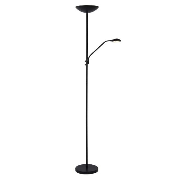 Lámpara de pie metal lector negro Ø 25,4x1,80 cm LED 20W 4W - LULP0021
