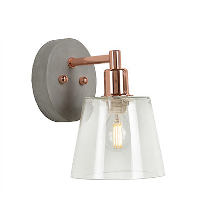 Apliqué metal vidrio concreto Ø 12x20,3 E14 - LUAP0009