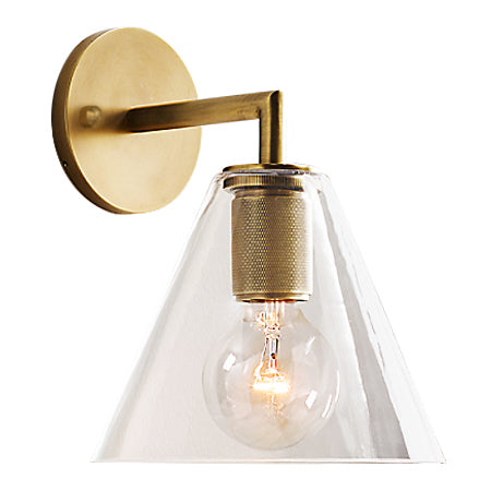 Apliqué metal vidrio bronce Ø18x23 cm E27 - LGAP0053