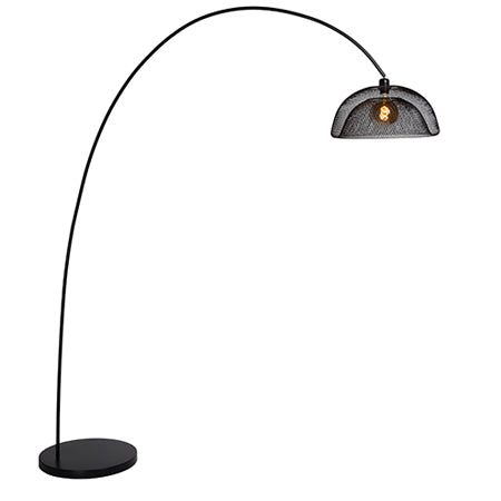 Lámpara de pie metal negro arco Ø 46x2,00 cm E27 - LULP0025
