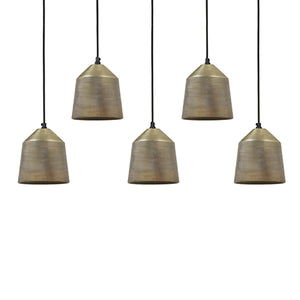 Lámpara colgante metal bronce envejecido 82x18 cm 5 luces E27 - LLLC0211